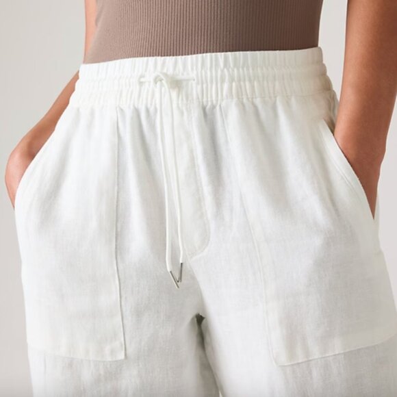 ATHLETA Retreat linen high rise jogger pant in Calla Lily white - Picture 2 of 9